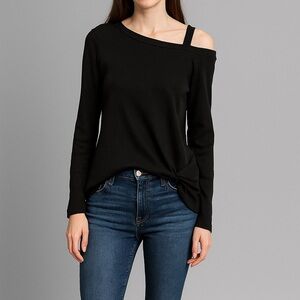 Black Off-Shoulder Sweater